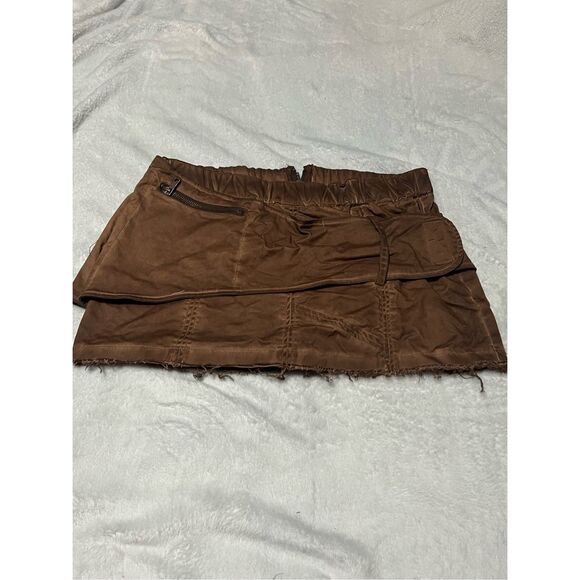 Darker Wavz fader cargo mini skirt large dark brown dolls kill - Picture 1 of 5